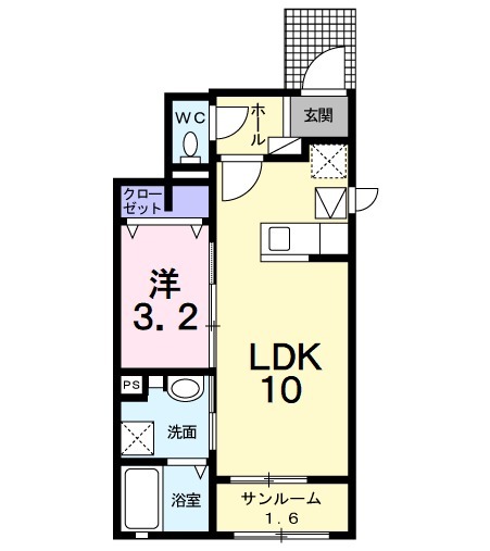 レジデンスやはたⅣ Bの間取り