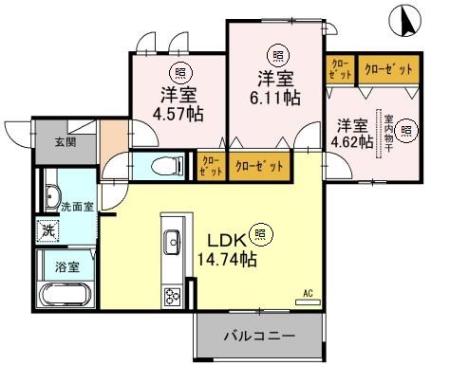 PALACE WEST千里丘Ｂ棟の間取り