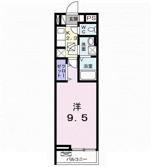 ショコラたるさか Bの間取り