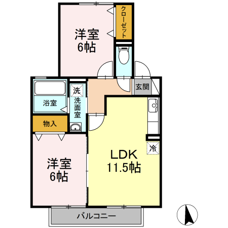 ネオステージ B棟の間取り