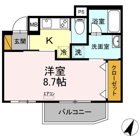 Blanc Neige Nishichiba(ブラン ネージュ)の間取り