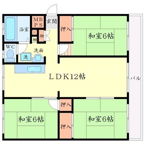 ライオンズマンション箕面の間取り