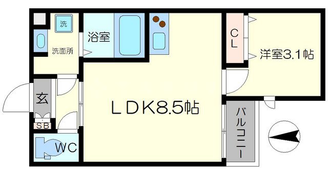 アヴェニール蛍池南町の間取り
