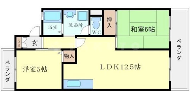 西脇パークハイツ1の間取り