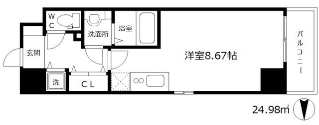 JMFレジデンス大阪福島 (旧アクセリス大阪福島)の間取り