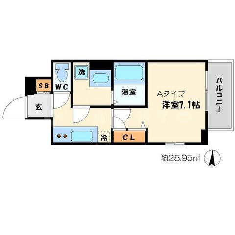レジュールアッシュ梅田北の間取り