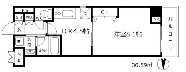 ソルレヴェンテ梅田の間取り
