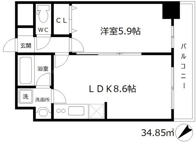 S-FORT福島LaLuna(旧：サムティ福島LaLuna)の間取り