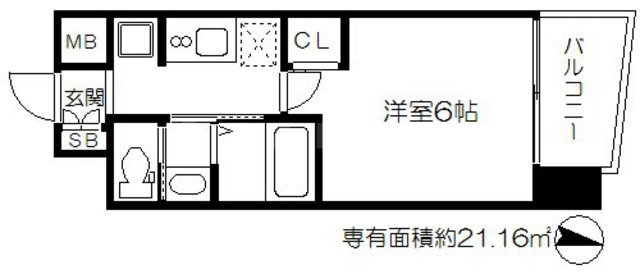 エステムコート梅田茶屋町Ⅲネクスタの間取り