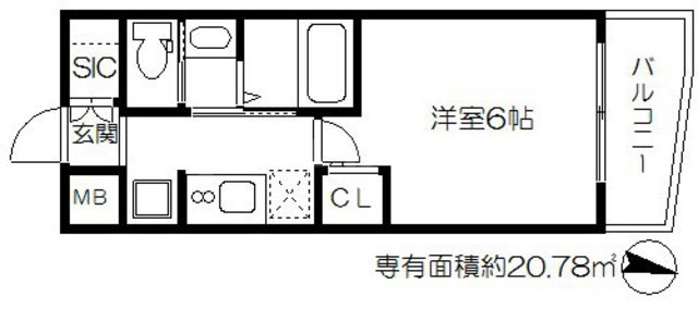 エステムコート梅田茶屋町Ⅲネクスタの間取り