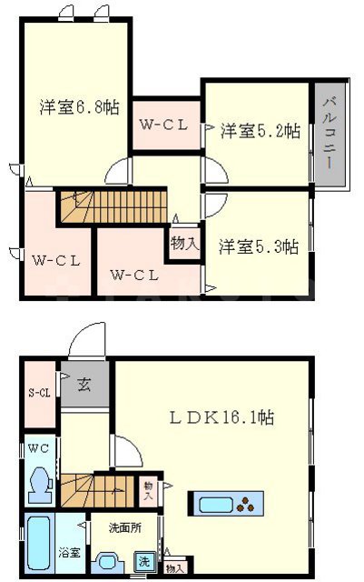 Lacine柴原の間取り