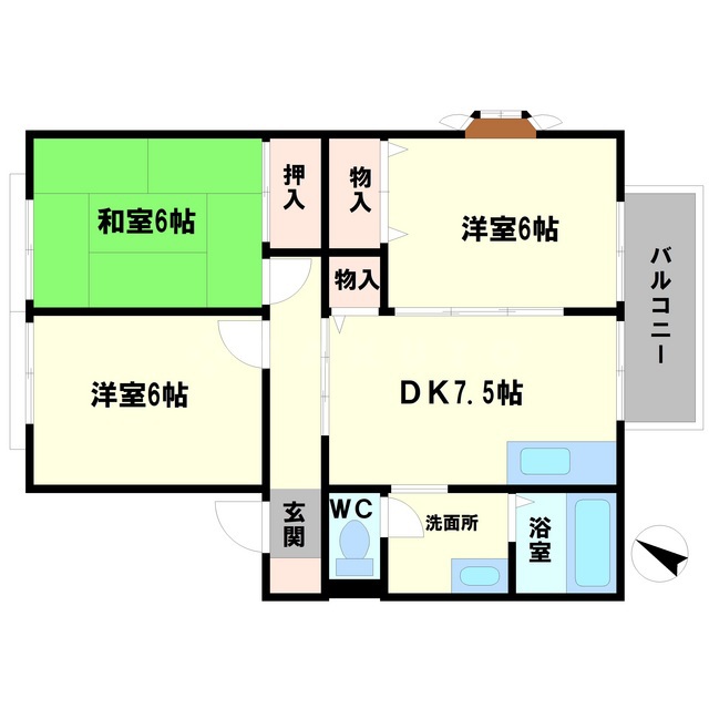 サンシャイン緑丘 Cの間取り