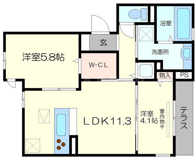 EL・SERENO江坂 WESTの間取り