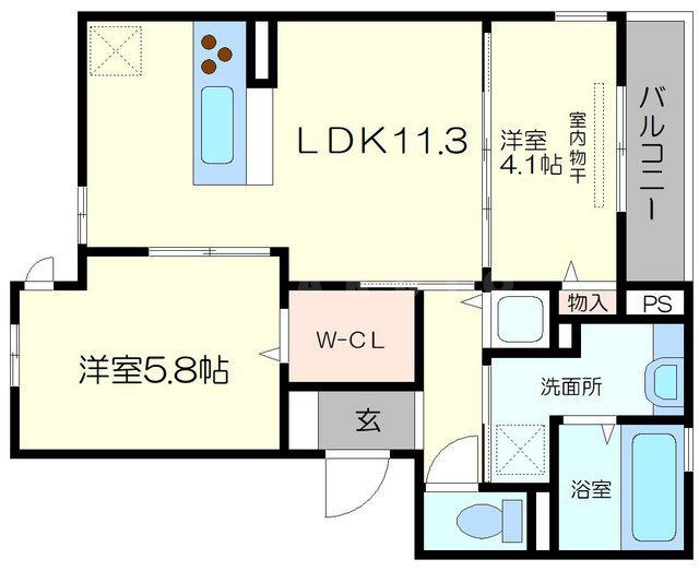 EL・SERENO江坂 WESTの間取り