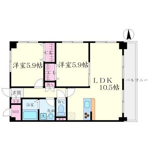 ラ・ファミリア豊中の間取り