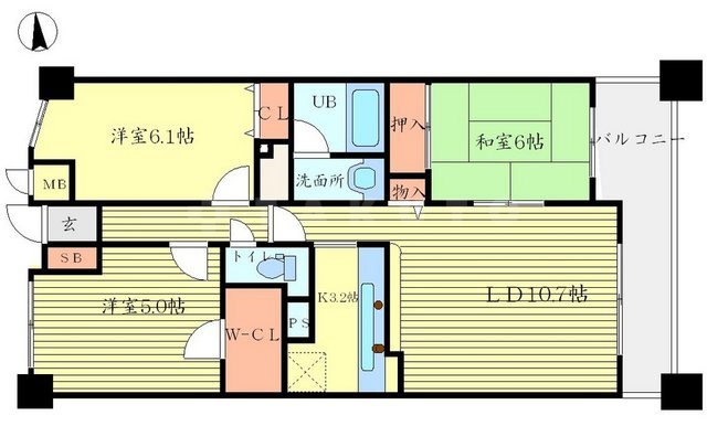エスリード豊中西緑丘の間取り