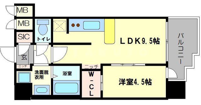 スプランディッド新大阪Vの間取り
