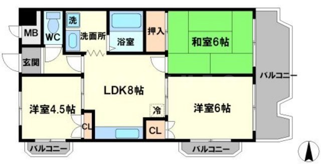 アビタシオン西緑丘の間取り