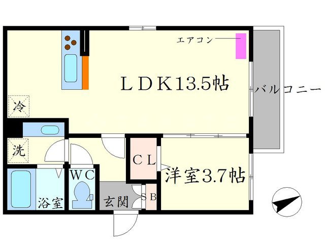 カーサ・ジーヴォ千里園の間取り