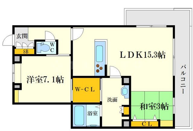 R1 court 豊中の間取り