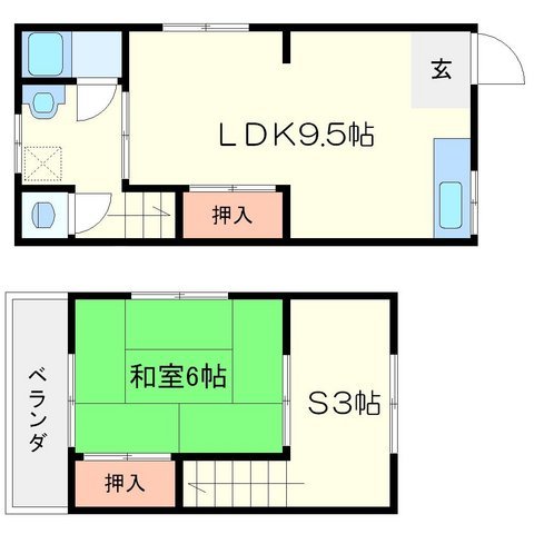 下山田辻田貸家の間取り