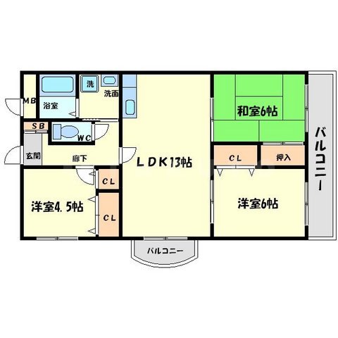 ツインフィールド壱番館の間取り