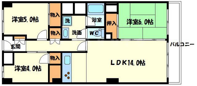 千里スカイハイツの間取り