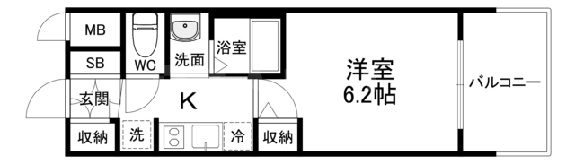 エステムコート難波Ⅶビヨンドの間取り