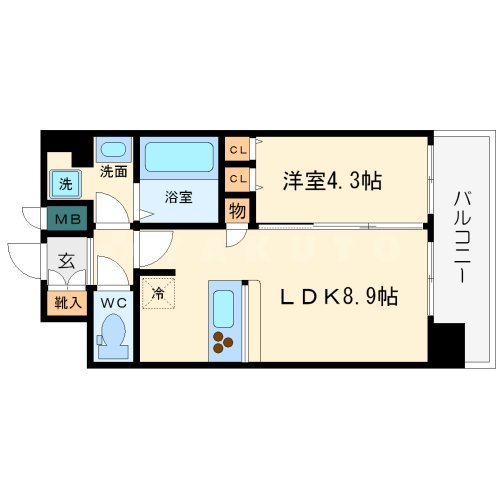 プレサンス難波セレクトの間取り