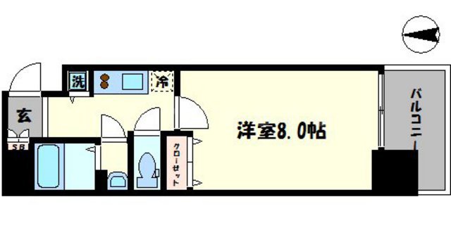 ジアコスモ谷町四丁目の間取り
