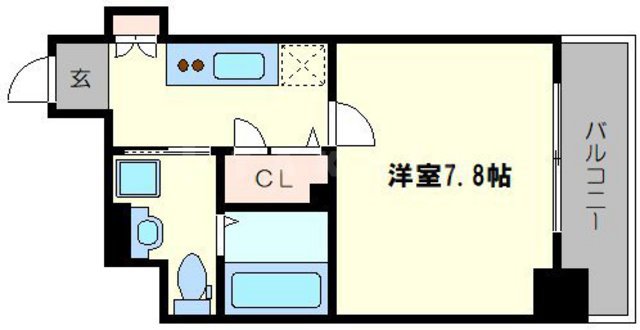 エグゼ難波南Ⅵの間取り