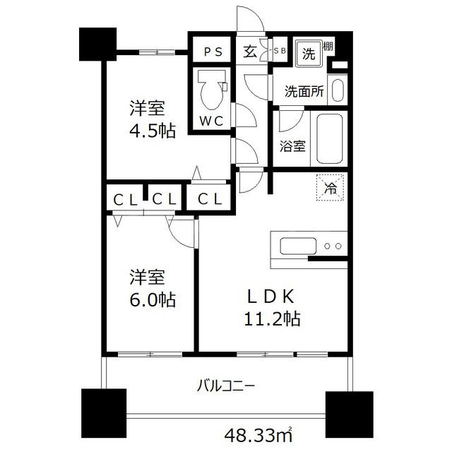 セレッソコートリバーサイドOSAKAの間取り