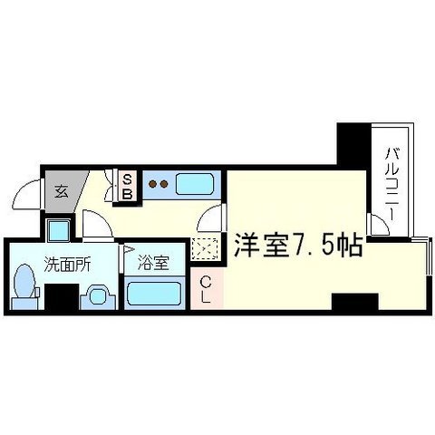 レジュールアッシュ谷町の間取り