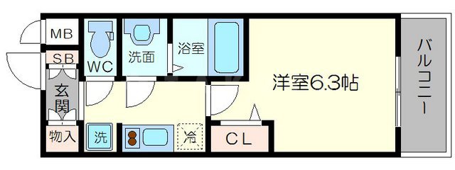 プレサンス大手前ピリオドの間取り