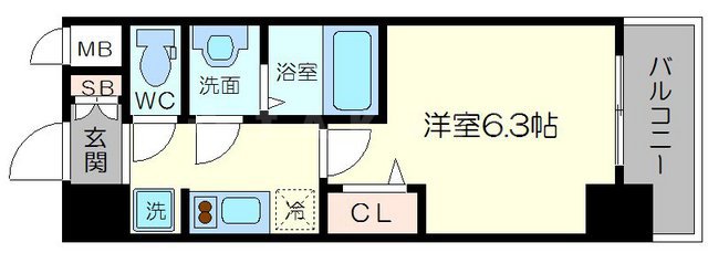 プレサンス大手前ピリオドの間取り
