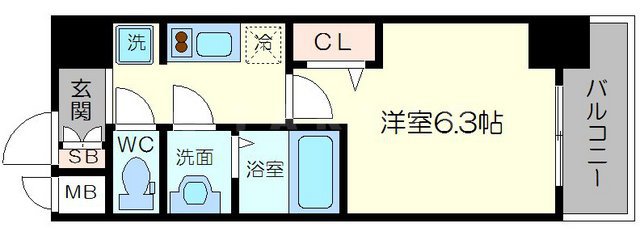 プレサンス大手前ピリオドの間取り