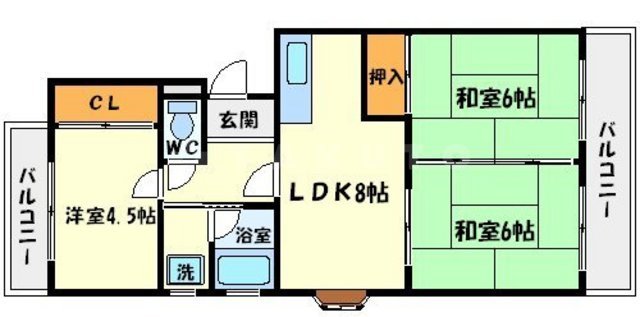 フォルク北千里K棟の間取り