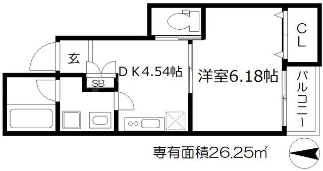 LuXe国分寺Ⅱの間取り