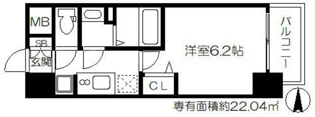 プレサンス天神橋筋六丁目ヴォワールの間取り