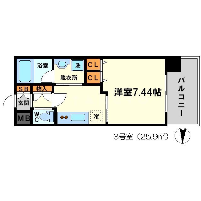 レジディア新大阪Ⅱの間取り