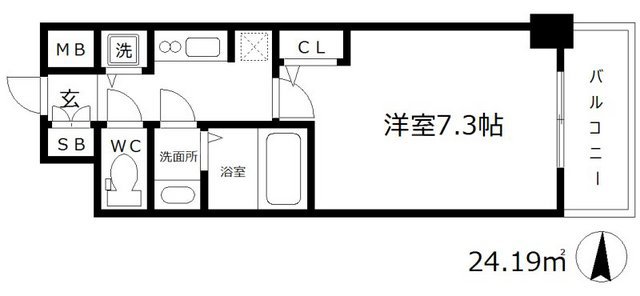 S-RESIDENCE新大阪駅前の間取り