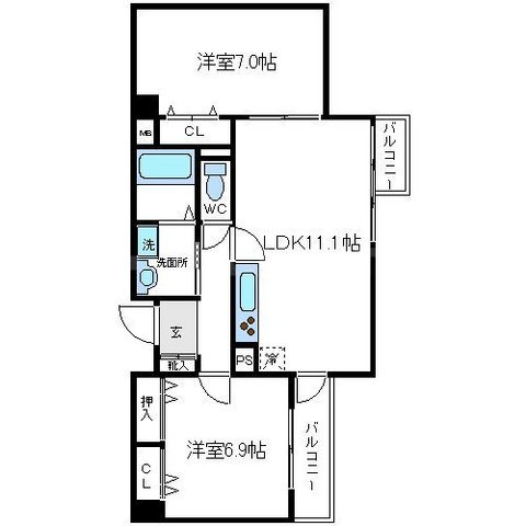 ウエストコート新大阪の間取り