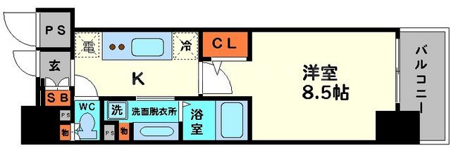 エグゼ心斎橋EASTの間取り