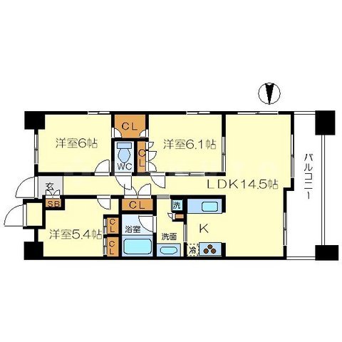 CITY SPIRE桜川Ⅱの間取り