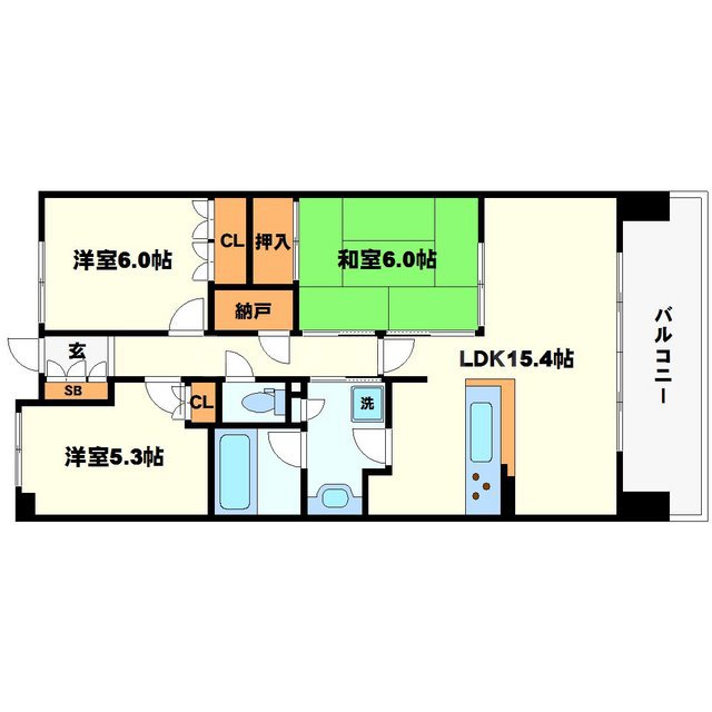 プラウド豊中服部緑地の間取り