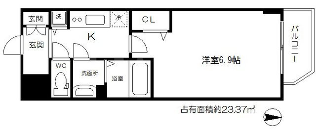 プレサンス堺筋本町駅前シェルの間取り