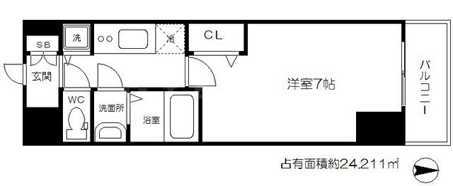 プレサンス堺筋本町駅前シェルの間取り