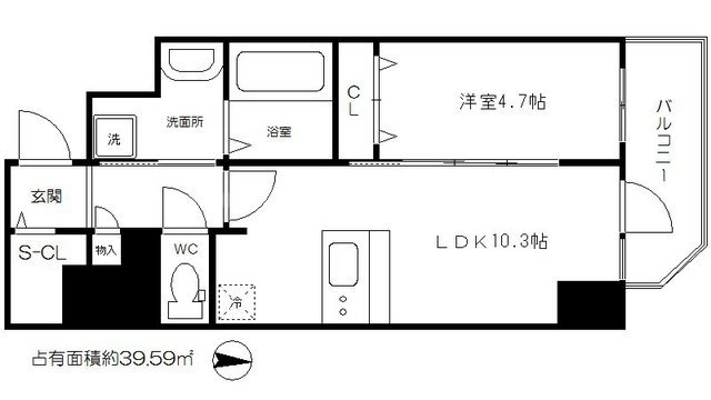 プレサンス堺筋本町駅前シェルの間取り