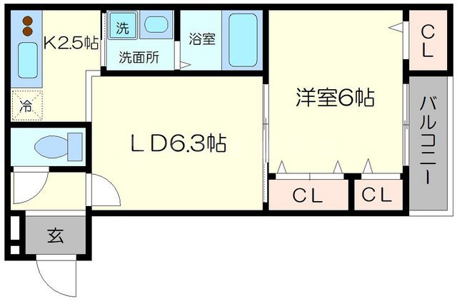 フジパレス正雀駅南I番館の間取り