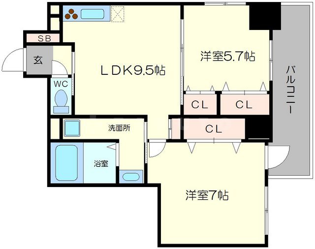 エグゼリエみなと通りの間取り